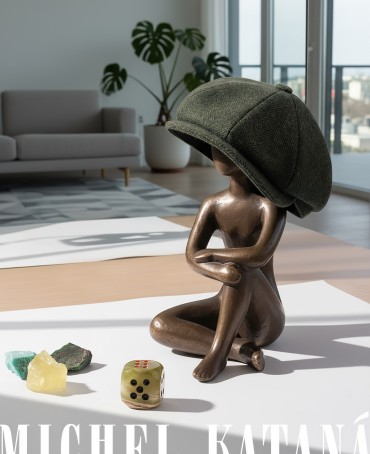 Кепка с козырьком, 8ми-клинка Мужская-Унисекс TWEED EDINBURG MOSS из твида (Плотная Костюмно-Блейзерная ШЕРСТЬ) TWEED.8-EDINBURG/MOSS